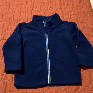EUC Carters Navy Blue Fleece Jacket with Yellow Zipper - 18months